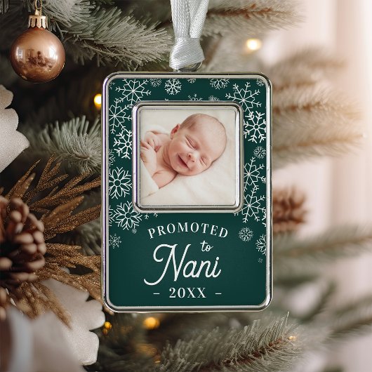 Nach Nani befördert | Baby Foto Oma Rahmen-Ornament Silber