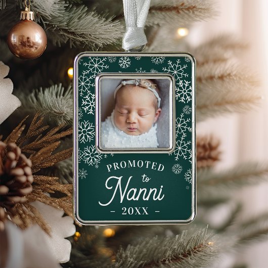 Nach Nanni befördert | Baby Foto Oma Rahmen-Ornament Silber