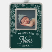 Nach Noni befördert | Baby Foto Oma Rahmen-Ornament Silber (Vorderseite)