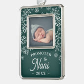 Nach Noni befördert | Baby Foto Oma Rahmen-Ornament Silber (Links)