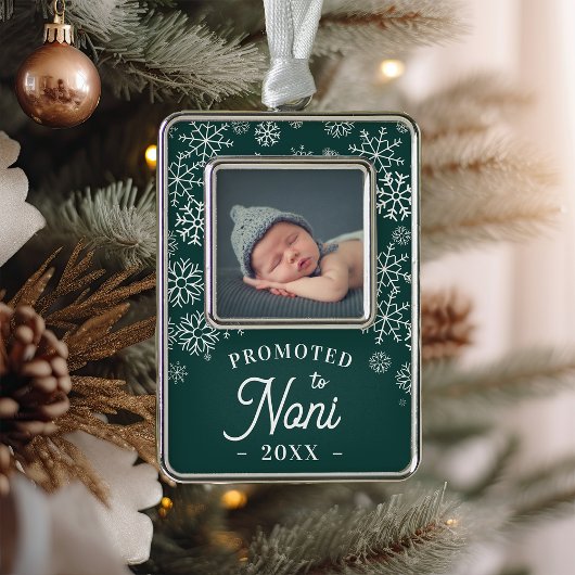 Nach Noni befördert | Baby Foto Oma Rahmen-Ornament Silber