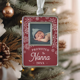 Nach Nonna befördert | Baby Foto Oma Rahmen-Ornament Silber