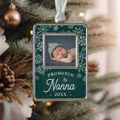 Nach Nonna befördert | Baby Foto Oma Rahmen-Ornament Silber