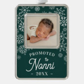 Nach Nonni befördert | Baby Foto Oma Rahmen-Ornament Silber (Vorderseite)
