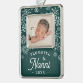Nach Nonni befördert | Baby Foto Oma Rahmen-Ornament Silber (Links)