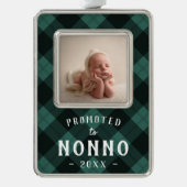 Nach Nonno befördert | Foto Grandpa Rahmen-Ornament Silber (Vorderseite)