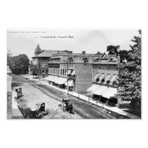 Nach Norden Blickend Croswell Michigan Vintage Fotodruck