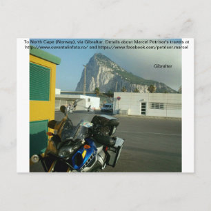 Nach Nordkap (Norwegen), über Gibraltar. Postkarte