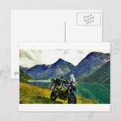 nach Nordkap (Norwegen), über Gibraltar Postkarte (Vorne/Hinten)