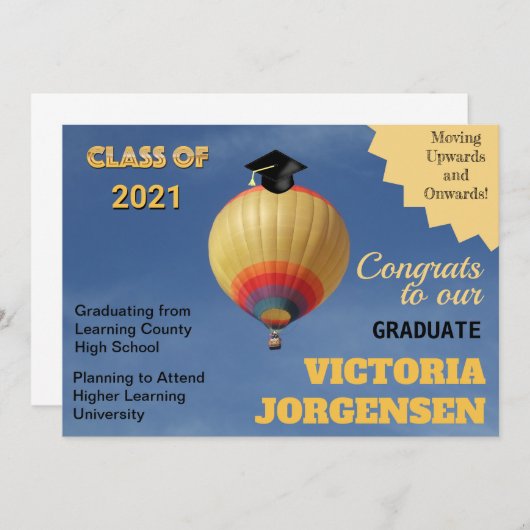 Nach oben - Hot Air Ballon Abschluss Ankündigung (Vorne/Hinten)