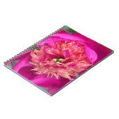 Nach oben nahe Pink-Peony Notizblock (Linke Seite)