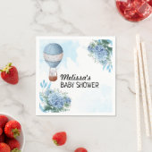 Nach oben und weg Elephant Heißluftballon nach Maß Serviette (Beispiel)