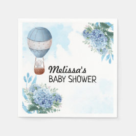 Nach oben und weg Elephant Heißluftballon nach Maß Serviette