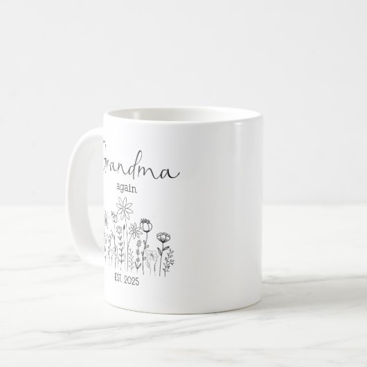 Nach Oma befördert wieder EST 2025-Wildblumen Kaffeetasse (Vorderseite Links)