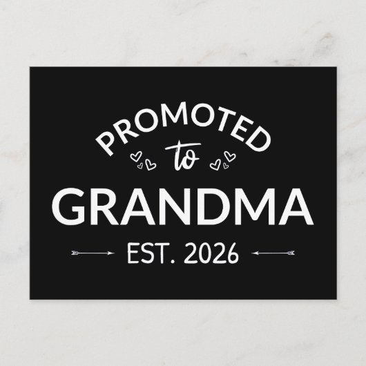 Nach Oma Est befördert. 2026 Postkarte (Vorderseite)