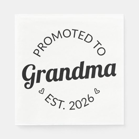 Nach Oma Est befördert. 2026 Serviette (Vorderseite)
