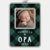 Nach Opa befördert | Foto Grandpa Rahmen-Ornament Silber (Vorderseite)