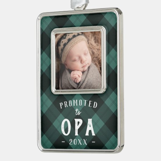 Nach Opa befördert | Foto Grandpa Rahmen-Ornament Silber (Links)