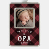 Nach Opa befördert | Foto Grandpa Rahmen-Ornament Silber (Vorderseite)