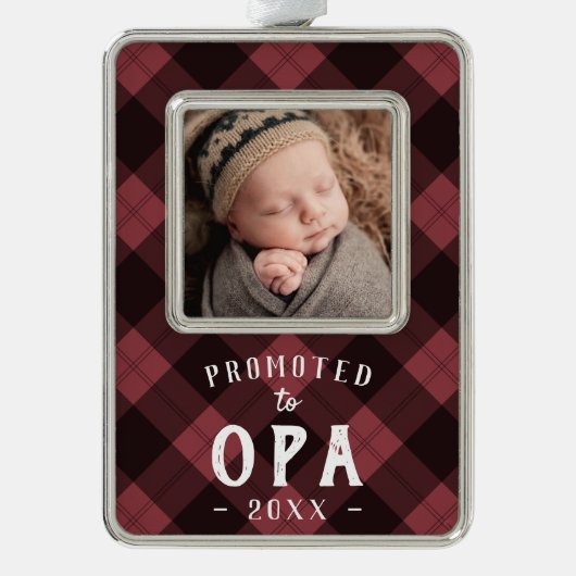 Nach Opa befördert | Foto Grandpa Rahmen-Ornament Silber (Vorderseite)