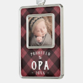 Nach Opa befördert | Foto Grandpa Rahmen-Ornament Silber (Links)