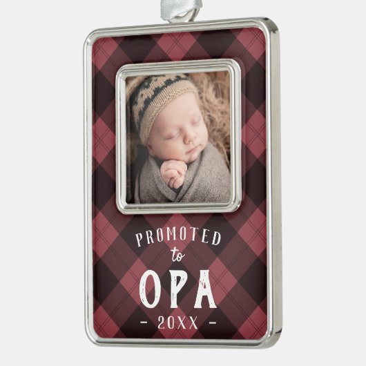 Nach Opa befördert | Foto Grandpa Rahmen-Ornament Silber (Links)