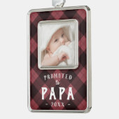 Nach Papa befördert | Foto Grandpa Rahmen-Ornament Silber (Links)