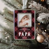 Nach Papa befördert | Foto Grandpa Rahmen-Ornament Silber