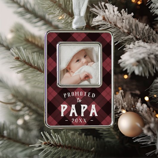 Nach Papa befördert | Foto Grandpa Rahmen-Ornament Silber