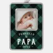 Nach Papa befördert | Foto Grandpa Rahmen-Ornament Silber (Vorderseite)