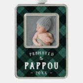 Nach Pappou befördert | Foto Grandpa Rahmen-Ornament Silber (Vorderseite)