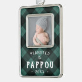 Nach Pappou befördert | Foto Grandpa Rahmen-Ornament Silber (Links)