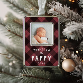 Nach Pappy befördert | Foto Grandpa Rahmen-Ornament Silber