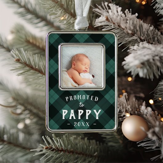 Nach Pappy befördert | Foto Grandpa Rahmen-Ornament Silber