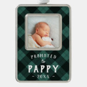 Nach Pappy befördert | Foto Grandpa Rahmen-Ornament Silber (Vorderseite)