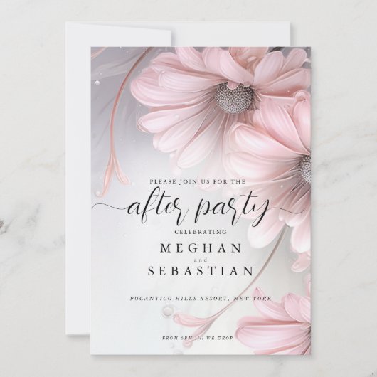 Nach Party 2 Boho Pink Daisy Save The Date (Vorderseite)