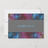 Nach Party Red Lila Blue Gray Abstract Design Einladung (Vorderseite)