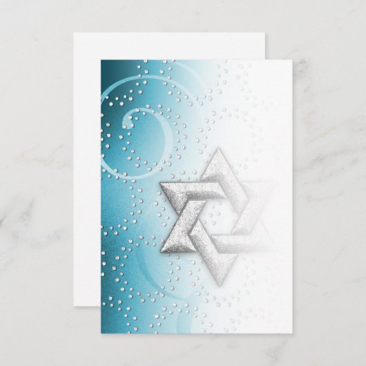 Nach Party Türkis Shimmer Star von David Einladung (Vorne/Hinten)