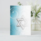 Nach Party Türkis Shimmer Star von David Einladung (Stehend Vorderseite)