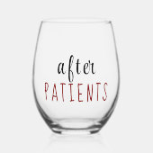 "Nach PATIENTEN" - Ärzte des Roten Schriftartes Weinglas Ohne Stiel (Vorderseite)