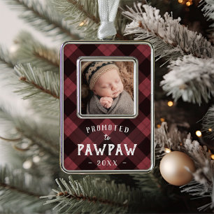 Nach Pawpaw befördert   Foto Grandpa Rahmen-Ornament Silber