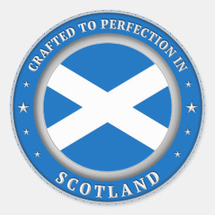 nach Perfektion in Schottland gefertigt Runder Aufkleber