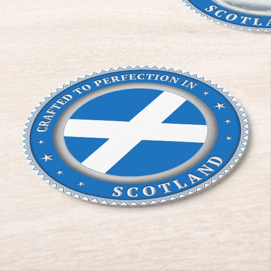 nach Perfektion in Schottland gefertigt Runder Pappuntersetzer (Angewinkelt)