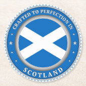 nach Perfektion in Schottland gefertigt Runder Pappuntersetzer (Vorderseite)