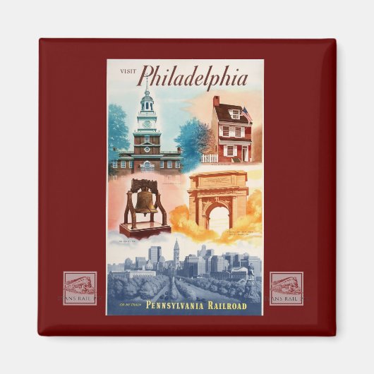 Nach Philadelphia auf der PRR Magnet (Vorne)