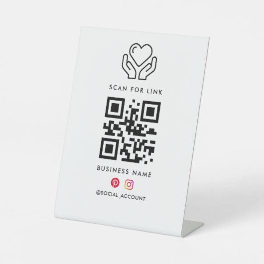 Nach QR-Code-Schild für Link-Hub scannen  Sockelschild (Vorderseite)