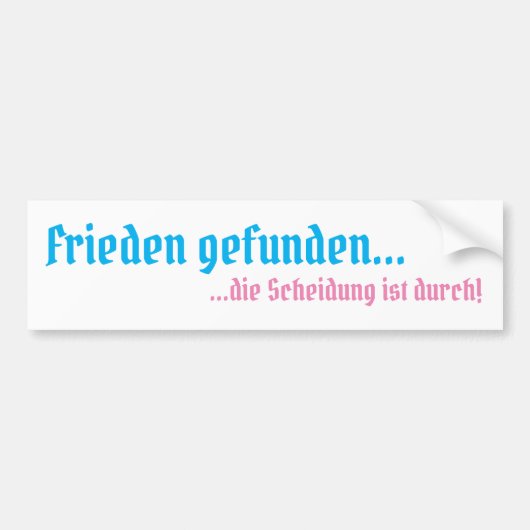 Nach Scheidung Autoaufkleber (Vorne)
