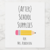 Nach Schulbedarf Lehrergeschenk Weinetikett (Einzelnes Label)