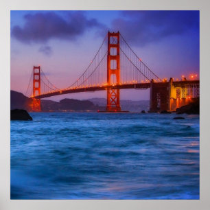 Nach Sonnenuntergang am Baker Beach Poster