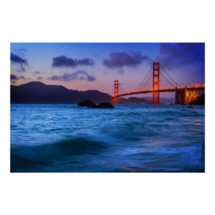 Nach Sonnenuntergang am Baker Beach Poster